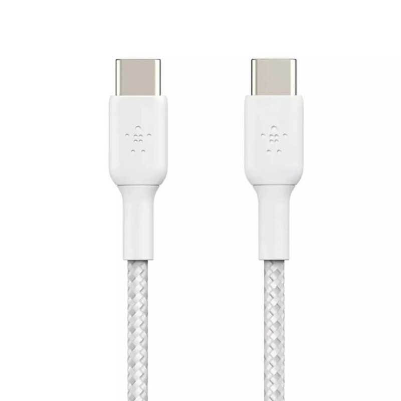 Belkin BoostCharge Braided USB-C To USB-C Cable 2m - White - كابل شحن